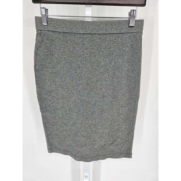Forever 21 Womens Sz M Knee Length Jersey Knit Pencil Skirt Gray - Picture 1 of 3